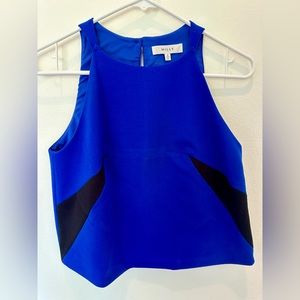 Milly High Neck Sleeveless Cropped Top Blouse size 2